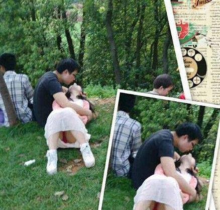在夏天情侣恩爱时要注意 小心走光啊