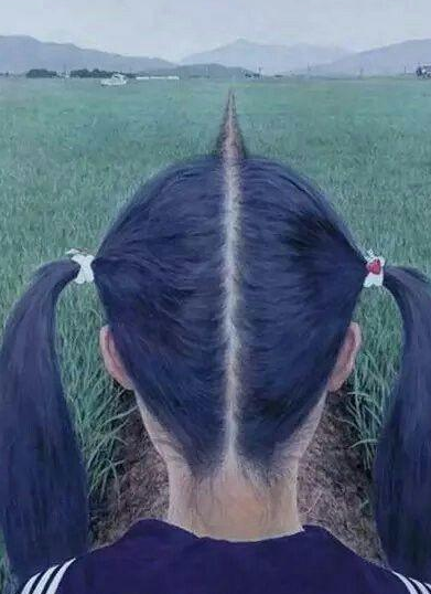 妹子这个头发真的逆天了哈哈